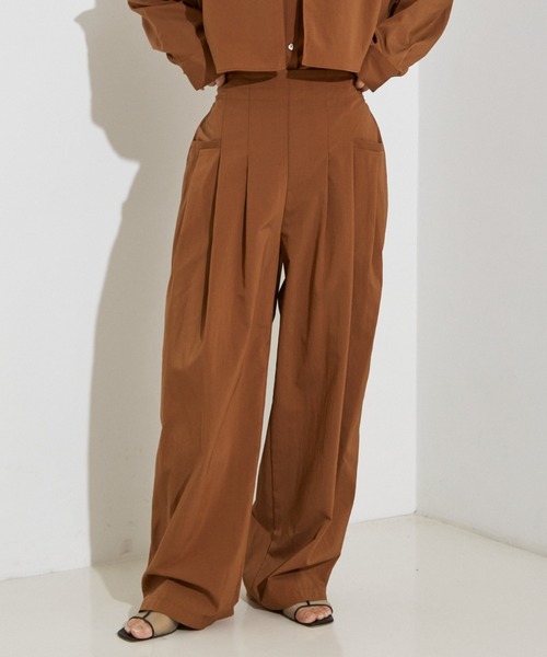 NOMINE(ノミネ)の「【セットアップ着用可】3タック ワイドパンツ(その他パンツ・レディース・ホワイト/ブラウン系その他/ブラック・フリー/S/M)」の12枚目の写真