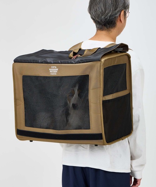 MANDARINE BROTHERS(マンダリンブラザーズ)の「【犬猫兼用/抗菌防臭】ブリクストンキャリーバックパック ワイド/L(バックパック/リュック・レディース・ブラウン/ブラック/ライトベージュ・L)」の5枚目の写真