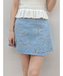 MERCURYDUO | リボンプリントデニムラップスカパン(スカート)