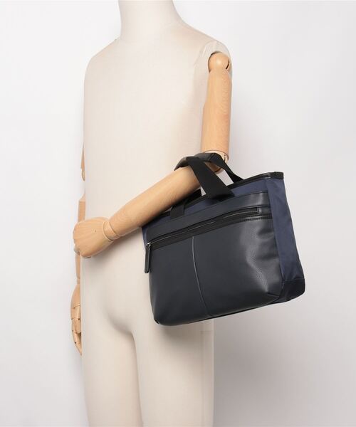 L.E.D.BITES（エルイーディーバイツ）の「コンビネーション素材　多機能ミニトート/ドライビングトート（トートバッグ・メンズ・ブラック/ネイビー・ONE SIZE）」の6枚目の写真