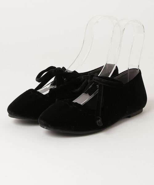 LibertyDoll（リバティードール）の「レースアップ リボンベロアバレエパンプス（バレエシューズ・レディース・シルバー/ブラック/アイボリー・S/SS/3L/LL/L/M）」の8枚目の写真