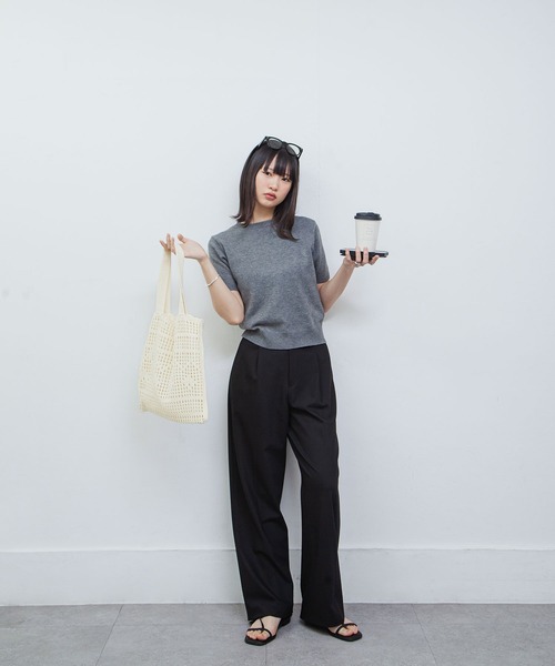 Chillfar（チルファー）の「かぎ針編みトートバッグ（トートバッグ・レディース・キナリ/ベージュ/パープル/オレンジ/ピンク/グリーン/ブラック・FREE）」の13枚目の写真