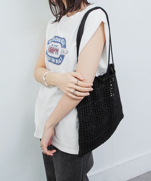 Chillfar（チルファー）の「かぎ針編みトートバッグ（トートバッグ・レディース・キナリ/ベージュ/パープル/オレンジ/ピンク/グリーン/ブラック・FREE）」の17枚目の写真