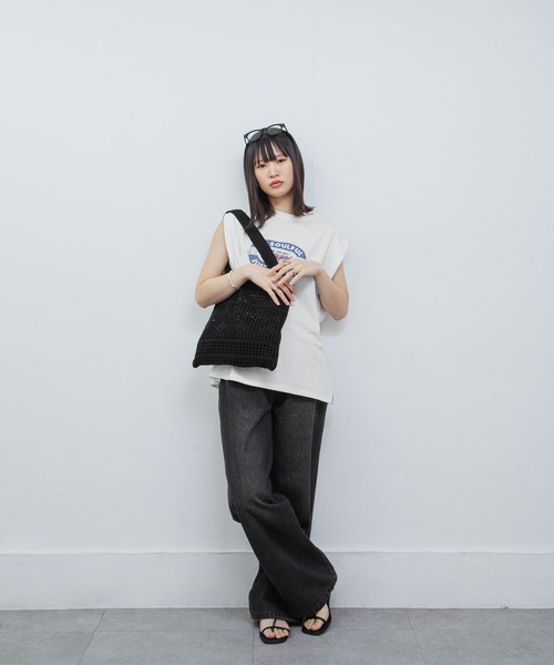 Chillfar（チルファー）の「かぎ針編みトートバッグ（トートバッグ・レディース・キナリ/ベージュ/パープル/オレンジ/ピンク/グリーン/ブラック・FREE）」の20枚目の写真