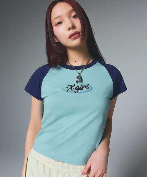 セール】SPRAY ART AND EMBROIDERY RAGLAN S/S BABY TEE（T
