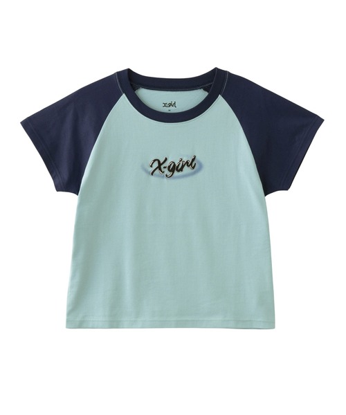 X-girl(エックスガール)の「SPRAY ART AND EMBROIDERY RAGLAN S/S BABY TEE(Tシャツ/カットソー・レディース・ホワイト/ライトブルー/チャコール・S/M)」の10枚目の写真