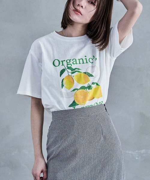 Fashion Letter(ファッションレター)の「ヴィンテージ風プリントTee(Tシャツ/カットソー・レディース・ブラック/オフホワイト・M)」の1枚目の写真