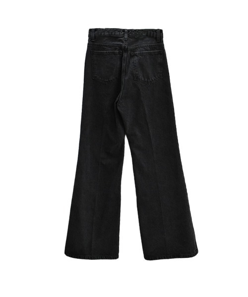 ストレートワイドデニム 黒 Y2K 韓国 セール】ハイライズストレートデニム／high rise straight denim