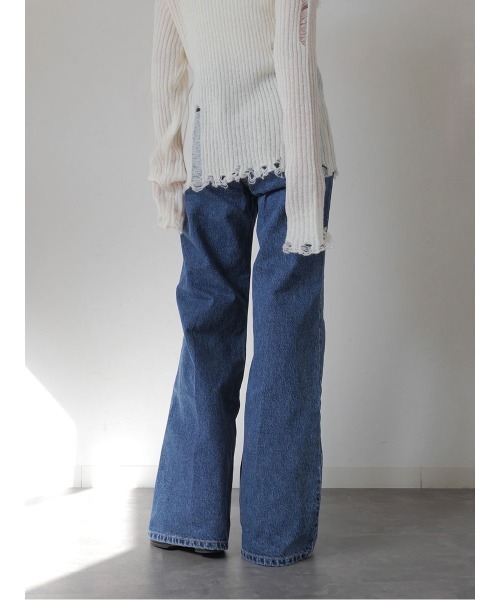 ハイライズストレートデニム／high rise straight denim ロング
