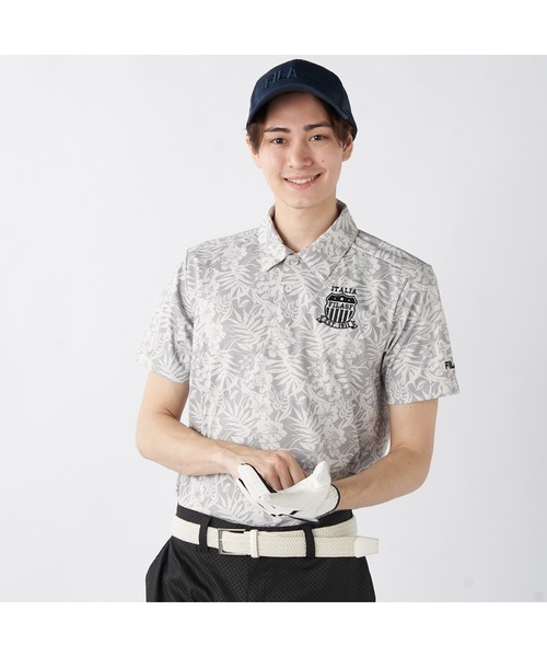 FILA GOLF(フィラゴルフ )の「FILA GOLF/フィラ ゴルフ ゴルフウェア 接触冷感 吸汗速乾 UVカット 遮熱メッシュ 半袖 シャツ Tシャツ(Tシャツ/カットソー・メンズ・サックスブルー/ライトグレー/ベージュ/ネイビー・M/L/LL)」の2枚目の写真