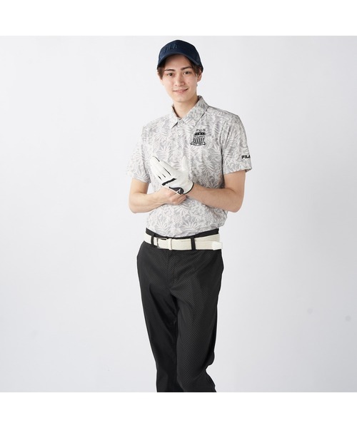 FILA GOLF(フィラゴルフ )の「FILA GOLF/フィラ ゴルフ ゴルフウェア 接触冷感 吸汗速乾 UVカット 遮熱メッシュ 半袖 シャツ Tシャツ(Tシャツ/カットソー・メンズ・サックスブルー/ライトグレー/ベージュ/ネイビー・M/L/LL)」の7枚目の写真