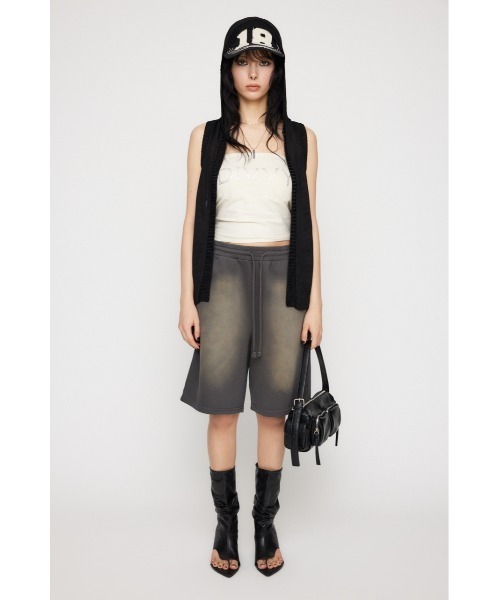 LAGUA GEM（ラグアジェム）の「WASH MIDDLE ハーフパンツ（スウェットパンツ・レディース・ブラック/カーキ/チャコールグレー・SMALL/MEDIUM）」の6枚目の写真