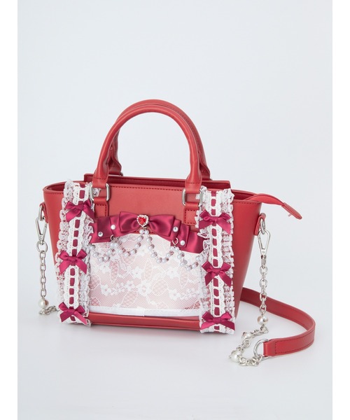 Ank Rouge（アンクルージュ）の「確定ファンサのおまじないはしごレースBAG（トートバッグ・レディース・ブラック/ブルー/レッド/ホワイト/グリーン/ピンク・FREE）」の6枚目の写真