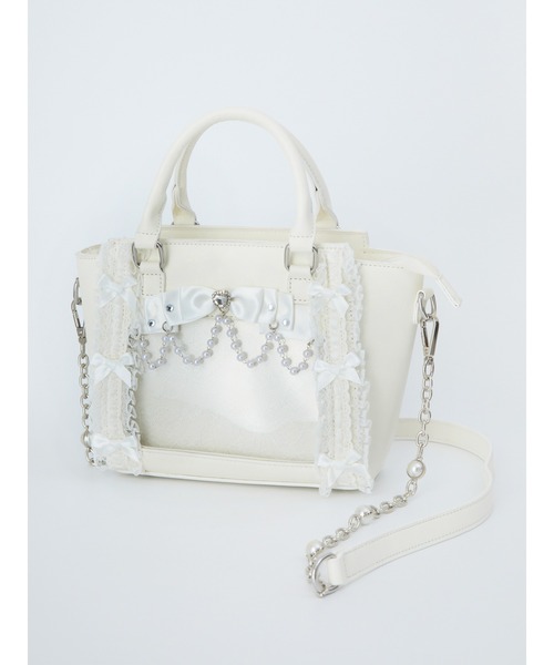 Ank Rouge（アンクルージュ）の「確定ファンサのおまじないはしごレースBAG（トートバッグ・レディース・ブラック/ブルー/レッド/ホワイト/グリーン/ピンク・FREE）」の2枚目の写真