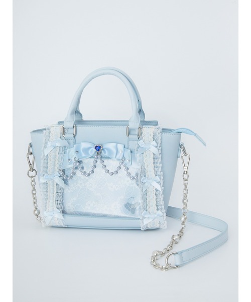 Ank Rouge（アンクルージュ）の「確定ファンサのおまじないはしごレースBAG（トートバッグ・レディース・ブラック/ブルー/レッド/ホワイト/グリーン/ピンク・FREE）」の4枚目の写真