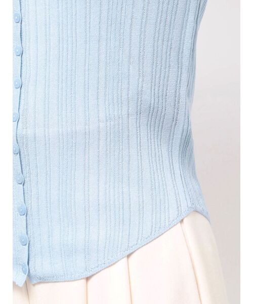 LAGUNAMOON（ラグナムーン）の「2WAYランダムリブシアーニットカーデ（Tシャツ/カットソー・レディース・ブラック/ブルー/アイボリー・FREE）」の9枚目の写真