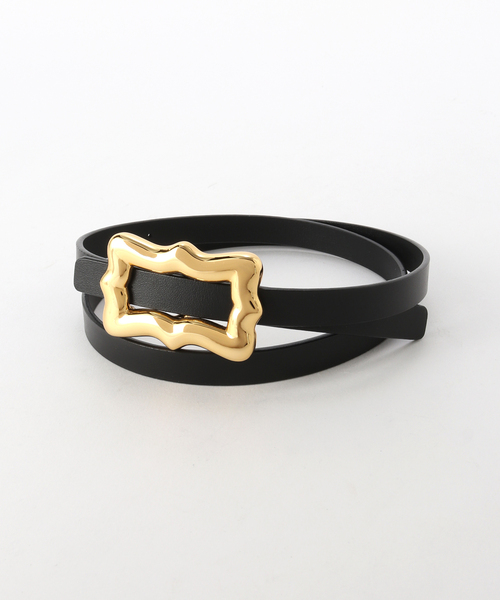 Spick & Span（スピックアンドスパン）の「A VACATION/ア ヴァケーション RIBBON13 GOLD（ベルト・レディース・ブラック・FREE）」の2枚目の写真