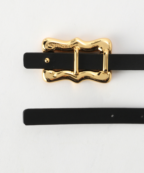 Spick & Span（スピックアンドスパン）の「A VACATION/ア ヴァケーション RIBBON13 GOLD（ベルト・レディース・ブラック・FREE）」の5枚目の写真