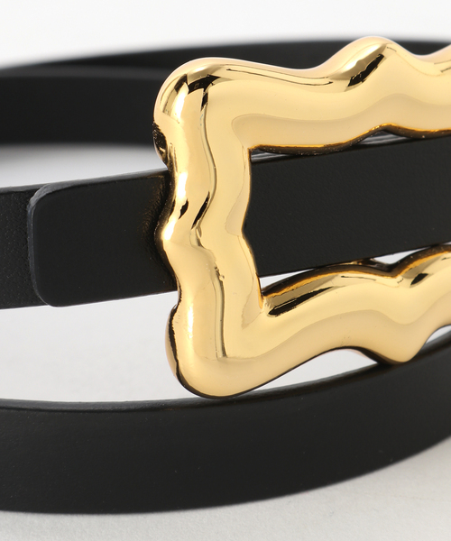 Spick & Span（スピックアンドスパン）の「A VACATION/ア ヴァケーション RIBBON13 GOLD（ベルト・レディース・ブラック・FREE）」の7枚目の写真