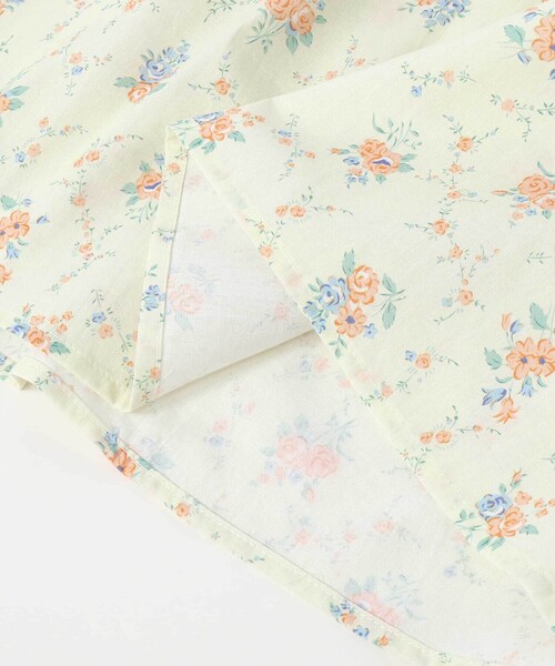 【絶品】 セール】【お揃い】リボン付き花柄ドッキングTシャツ(80~130cm トップス