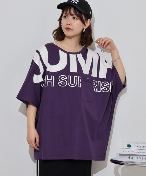 atONE(アットワン)の「BIGロゴプリントポケット付きドルマンTシャツ(Tシャツ/カットソー・レディース・パープル/杢グレー/ブラック・M/L)」の16枚目の写真