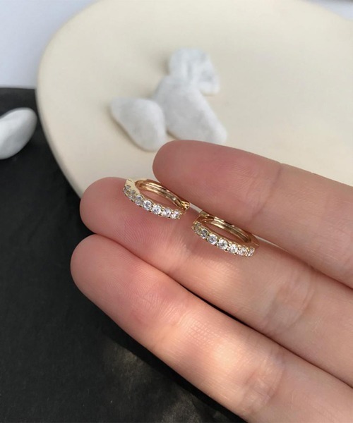 Forcement（フォースメント）の「ビジュー付きリングピアス（ピアス（両耳用）・レディース・シルバー/ゴールド・ONESIZE）」の14枚目の写真
