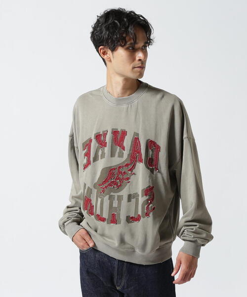 DANKE SCHON(ダンケシェーン)の「DankeSchon/ダンケシェーン/PIGMENT SWEAT CREWNECK LOGO(スウェット・レディース・グレー/ベージュ・L/M)」の2枚目の写真