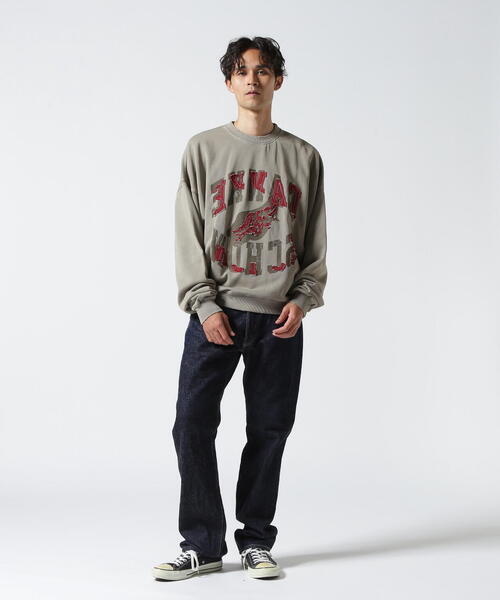 DANKE SCHON(ダンケシェーン)の「DankeSchon/ダンケシェーン/PIGMENT SWEAT CREWNECK LOGO(スウェット・レディース・グレー/ベージュ・L/M)」の8枚目の写真