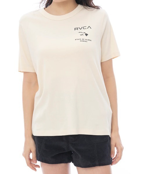 RVCA(ルーカ)の「RVCA レディース STATE OF ALOHA DAILY TEE Tシャツ 【2025年春夏モデル】/ルーカバックプリント半袖Tシャツ(Tシャツ/カットソー・レディース・クリーム/グリーン系その他・LARGE/MEDIUM/SMALL)」の7枚目の写真