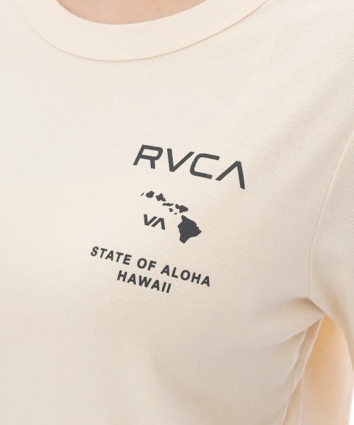 RVCA(ルーカ)の「RVCA レディース STATE OF ALOHA DAILY TEE Tシャツ 【2025年春夏モデル】/ルーカバックプリント半袖Tシャツ(Tシャツ/カットソー・レディース・クリーム/グリーン系その他・LARGE/MEDIUM/SMALL)」の6枚目の写真