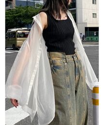 MURUA | ボリュームスリーブシャイニーシアーシャツ(シャツ/ブラウス)