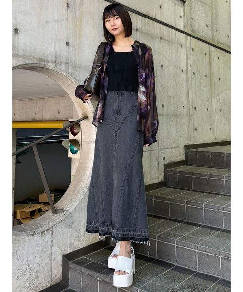 MURUA（ムルーア）の「ボリュームスリーブシャイニーシアーシャツ（シャツ/ブラウス・レディース・ホワイト/ブラウン/ピンク/その他1/ブラック/グレー・FREE）」の14枚目の写真