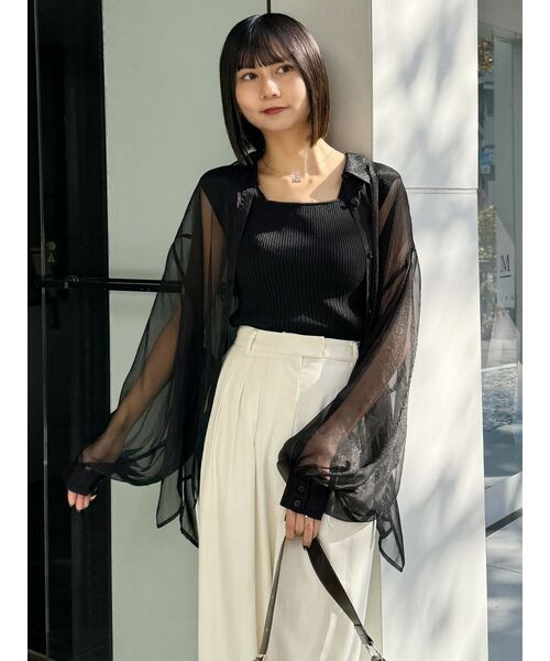 MURUA（ムルーア）の「ボリュームスリーブシャイニーシアーシャツ（シャツ/ブラウス・レディース・ホワイト/ブラウン/ピンク/その他1/ブラック/グレー・FREE）」の20枚目の写真