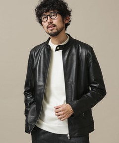 【極美品❗️】バックナンバー　シングルライダース　ゴートレザー　ブラック　XL BACK NUMBER】リアルレザーシングルジャケット（ライダースジャケット