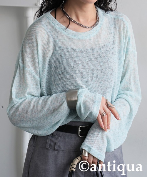 antiqua(アンティカ)の「杢スラブトップス(Tシャツ/カットソー・レディース・イエロー系その他/ブルー/ブラック/ピンク/オフホワイト・ONESIZE)」の19枚目の写真