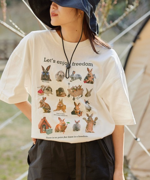 DOD(ディーオーディー)の「【DOD別注】ファミティー(Tシャツ/カットソー・レディース・ホワイト系その他/ホワイト・LARGE/MEDIUM)」の7枚目の写真