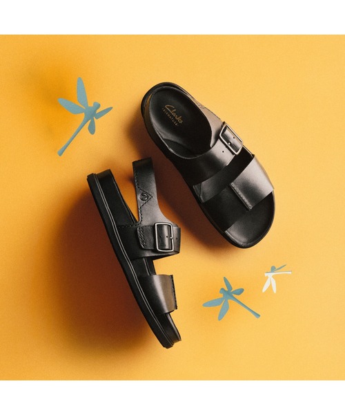 Clarks ブラック サンダル　トーフォード　体感 26センチ Clarks ブラック サンダル トーフォード 体感 26センチ S11