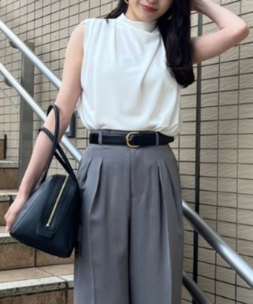 【新品タグ付き】ギャザードレープカットトップス ギャザードレープカットトップス（カットソー/Tシャツ）｜ánuans
