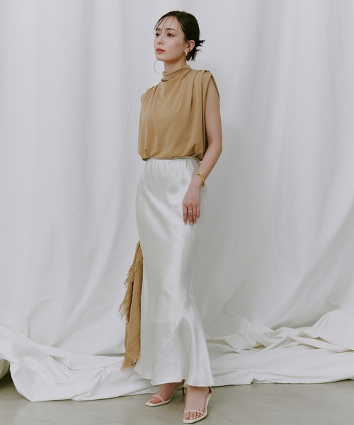 ギャザードレープカットトップス アニュアンス アニュアンス anuans ギャザードレープカットトップス （GREY