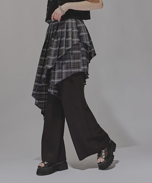 HARE（ハレ）の「プリーツレイヤーフレアパンツ(HARE)（その他パンツ・レディース・グレー/ブラック・FREE）」の8枚目の写真