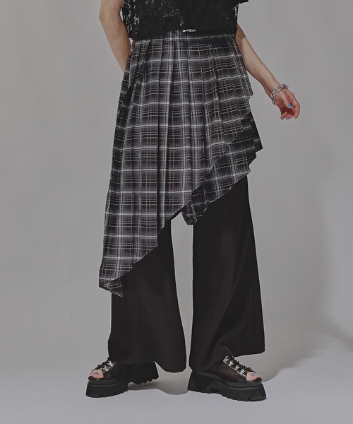HARE（ハレ）の「プリーツレイヤーフレアパンツ(HARE)（その他パンツ・レディース・グレー/ブラック・FREE）」の9枚目の写真