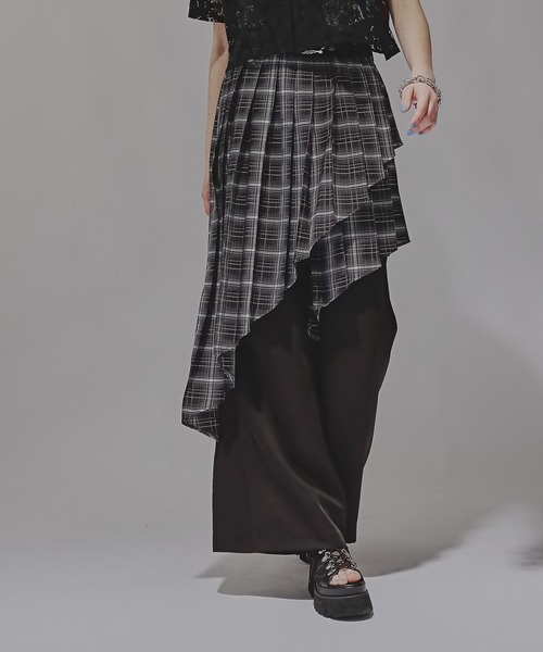 HARE（ハレ）の「プリーツレイヤーフレアパンツ(HARE)（その他パンツ・レディース・グレー/ブラック・FREE）」の10枚目の写真