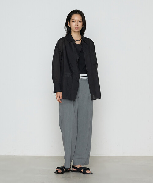 COMME CA（コムサ）の「シアー キュプラシルク シャツ（シャツ/ブラウス・レディース・ホワイト/ライトグレー/ブラック・9号）」の8枚目の写真