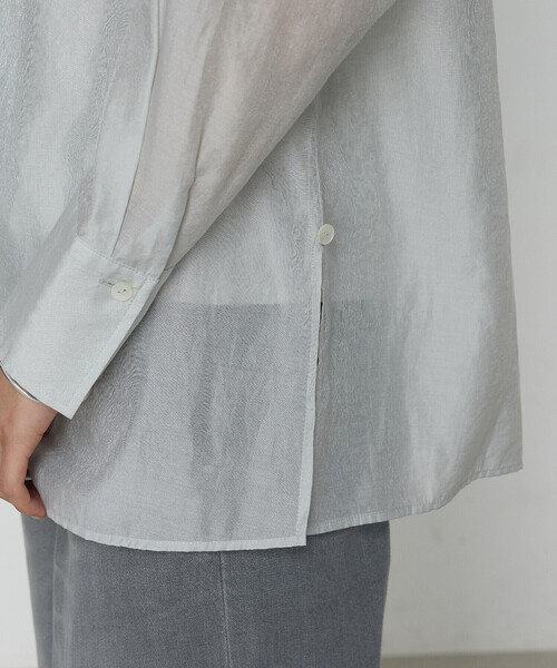 COMME CA（コムサ）の「シアー キュプラシルク シャツ（シャツ/ブラウス・レディース・ホワイト/ライトグレー/ブラック・9号）」の17枚目の写真