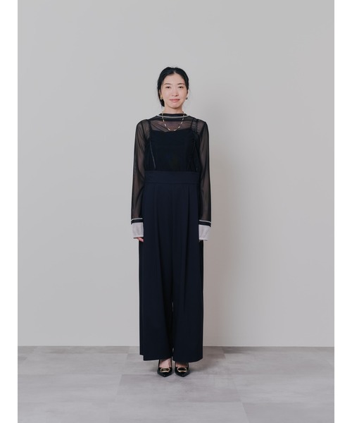 DOLLUPOOPS（ドールアップウップス）の「スリーブメッシュ配色ステッチシアートップス（Tシャツ/カットソー・レディース・ブラック/オフホワイト/ブラウン・38）」の22枚目の写真