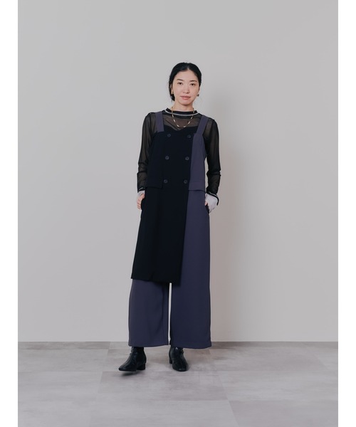 DOLLUPOOPS（ドールアップウップス）の「スリーブメッシュ配色ステッチシアートップス（Tシャツ/カットソー・レディース・ブラック/オフホワイト/ブラウン・38）」の13枚目の写真