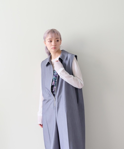DOLLUPOOPS(ドールアップウップス)の「スリーブメッシュ配色ステッチシアートップス(Tシャツ/カットソー・レディース・ブラック/オフホワイト/ブラウン・38)」の13枚目の写真