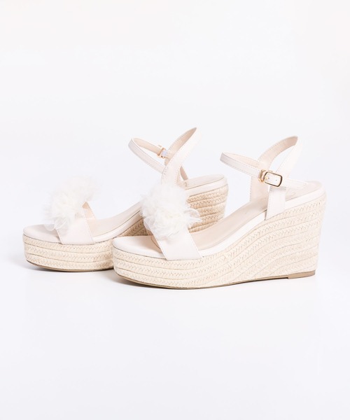 NOELA（ノエラ）の「チュールフラワー２ＷＡＹジュートサンダル（サンダル・レディース・オレンジ/ブラウン/オフホワイト・S/M/L）」の4枚目の写真