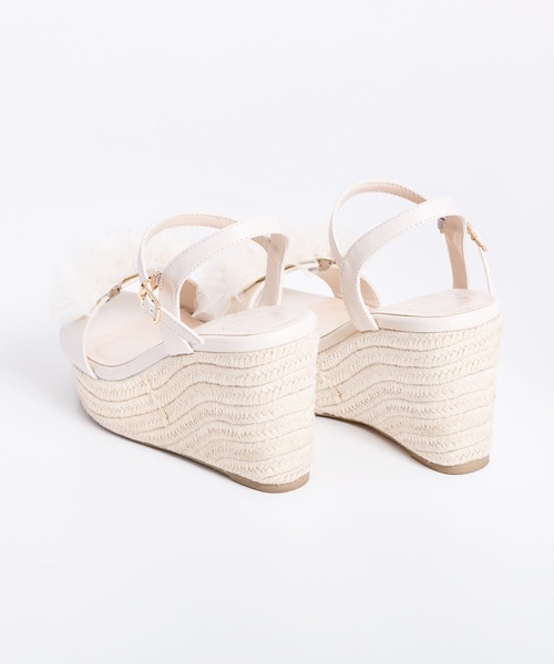 NOELA（ノエラ）の「チュールフラワー２ＷＡＹジュートサンダル（サンダル・レディース・オレンジ/ブラウン/オフホワイト・S/M/L）」の5枚目の写真