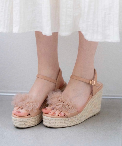 NOELA（ノエラ）の「チュールフラワー２ＷＡＹジュートサンダル（サンダル・レディース・オレンジ/ブラウン/オフホワイト・S/M/L）」の9枚目の写真